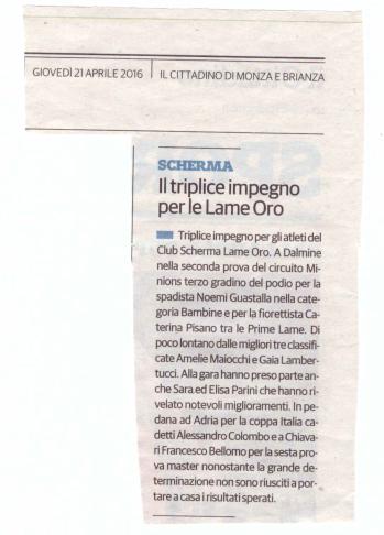 Il Cittadino Scherma Monza Minions Dalmine