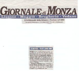 Lame Oro scherma Monza Giornale Monza Martedì 4 ottobre 2016