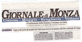 GIORNALE di MONZA Martedì 11 Aprile 2017 Scherma Sugli scudi anche gli spadisti del Club Lame Oro