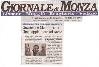 GIORNALE di MONZA Martedì 14 Marzo 2017 Scherma Guastella e Mandracchia Una coppia doro ad Arese