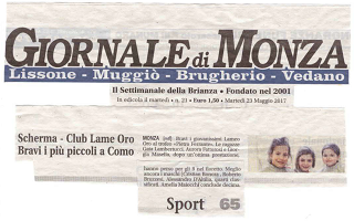 GIORNALE di MONZA Martedì 23 Maggio 2017 Scherma Club Lame Oro Como