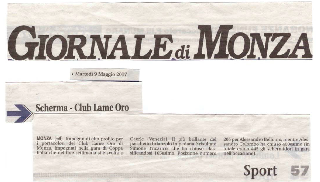 GIORNALE di MONZA Martedì 9 maggio 2017 Scherma Club Lame Oro Campionato Italiano scherma Caorle