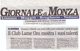 Giornale di Monza 30 10 2017 Club Lame Oro mostra i sui talenti