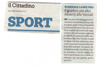 il Cittadino Giovedì 16 Marzo 2017 Scherma Lame Oro Il gradino più alto davanti alla Vezzali
