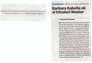 il Cittadino Giovedì 27 Aprile 2017 Scherma Barbara Gabella OK ai tricolori Master