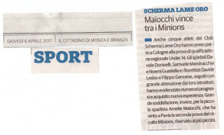 il Cittadino Giovedì 6 Aprile 2017 Scherma Lame Oro Maiocchi vince tra i Minions