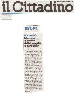 il cittadino giovedi 8 Marzo 2018 Scherma GARA RHO